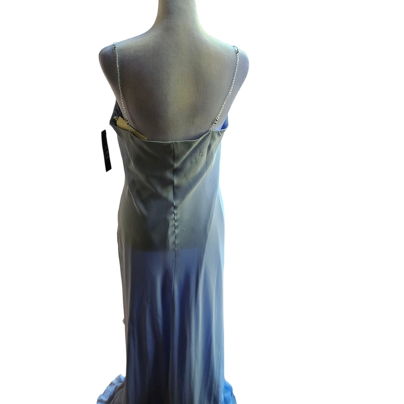 Allen B. By Allen Schwartz Light Blue Formal Maxi Dress Size 10 Petite - Picture 6 of 8